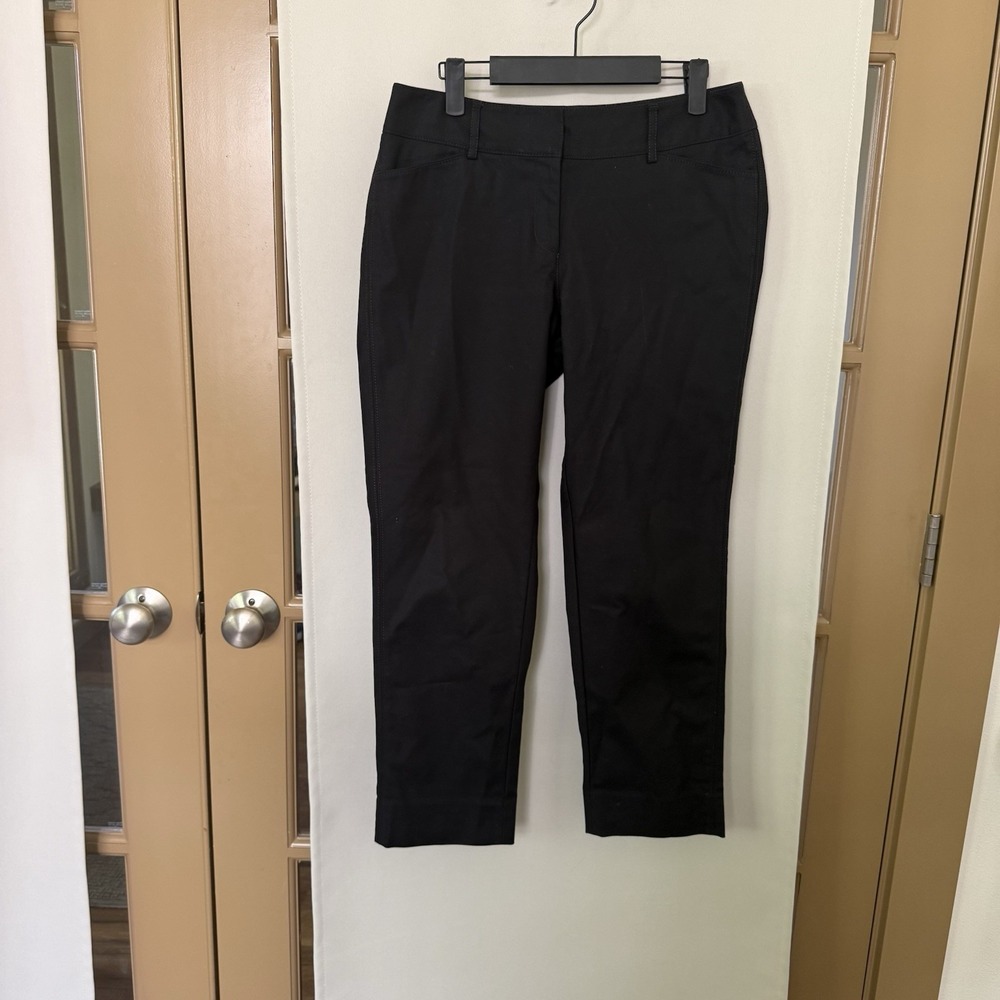 White House Black Market Womens 6R Black Slim Ankle Dress Pants Slacks‎